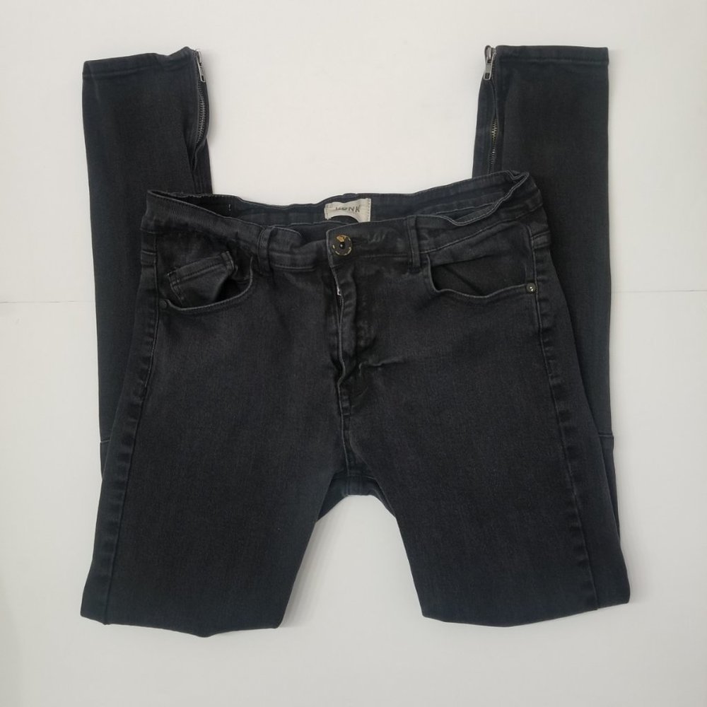KDNK Men’s Destroyed at the knees, Ankle Zip Jeans‎